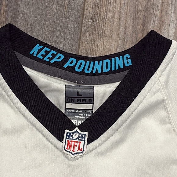 NFL Cam Newton on Field Carolina Panthers Jersey White 14-16 Large - Picture 5 of 6